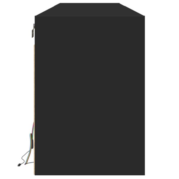 Móvel de parede para TV com luzes LED 180x31x45 cm preto - Image 6