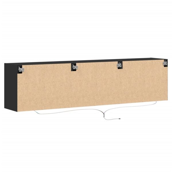 Móvel de parede para TV com luzes LED 180x31x45 cm preto - Image 7