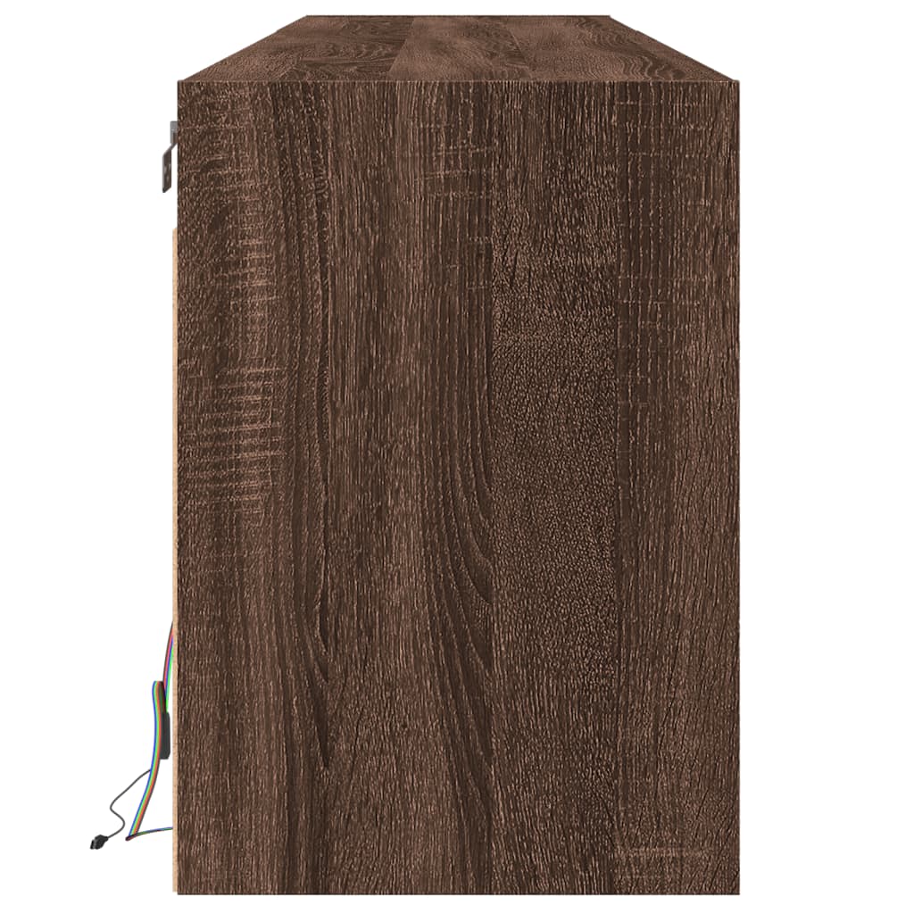 Móvel parede p/ TV c/ luzes LED 180x31x45 cm carvalho castanho - Image 6