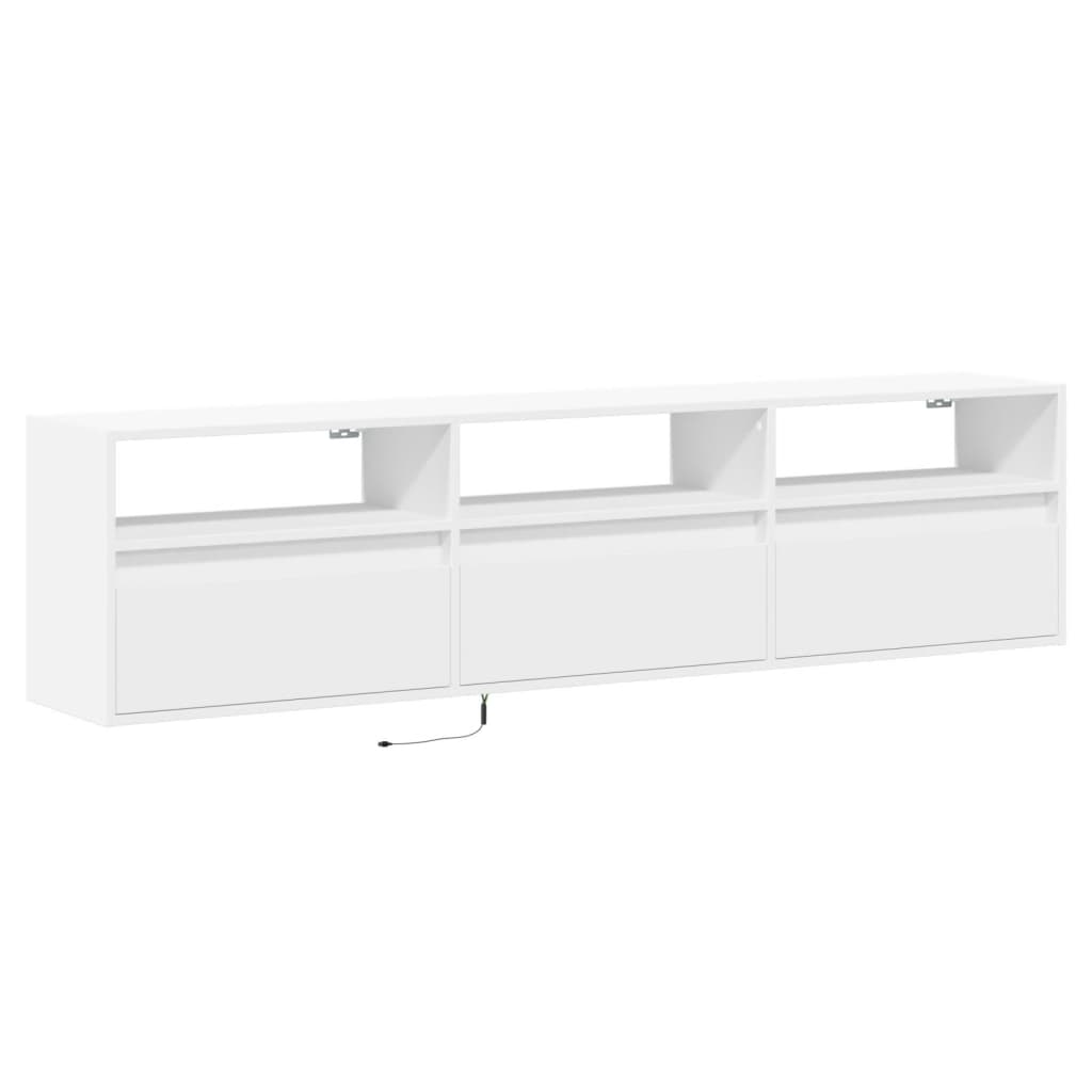 Móvel de parede para TV com luzes LED 180x31x45 cm branco - Image 2