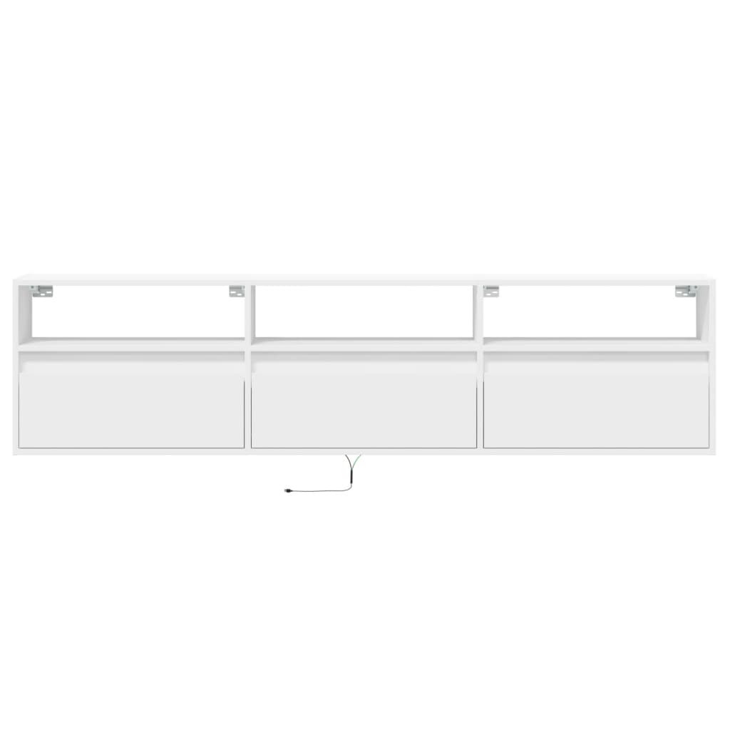 Móvel de parede para TV com luzes LED 180x31x45 cm branco - Image 5