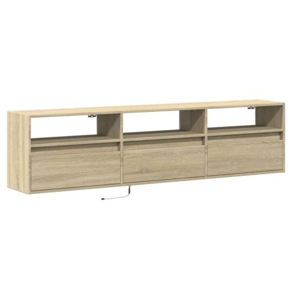 Móvel de parede p/ TV c/ luzes LED 180x31x45 cm carvalho sonoma - Image 2