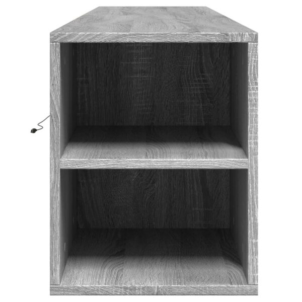 Móvel de parede p/ TV luzes LED 180x31x39,5 cm cinzento sonoma - Image 6
