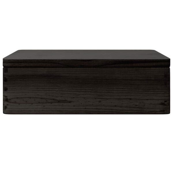 Caixa de madeira tampa preta 40x30x13 cm pinho madeira maciça - Image 3