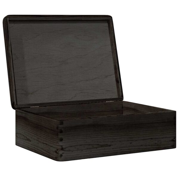 Caixa de madeira tampa preta 40x30x13 cm pinho madeira maciça - Image 4