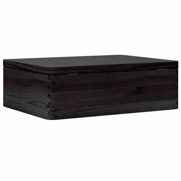 Caixa de madeira tampa preta 40x30x13 cm pinho madeira maciça - Image 6