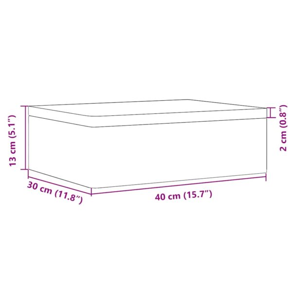 Caixa de madeira tampa preta 40x30x13 cm pinho madeira maciça - Image 8