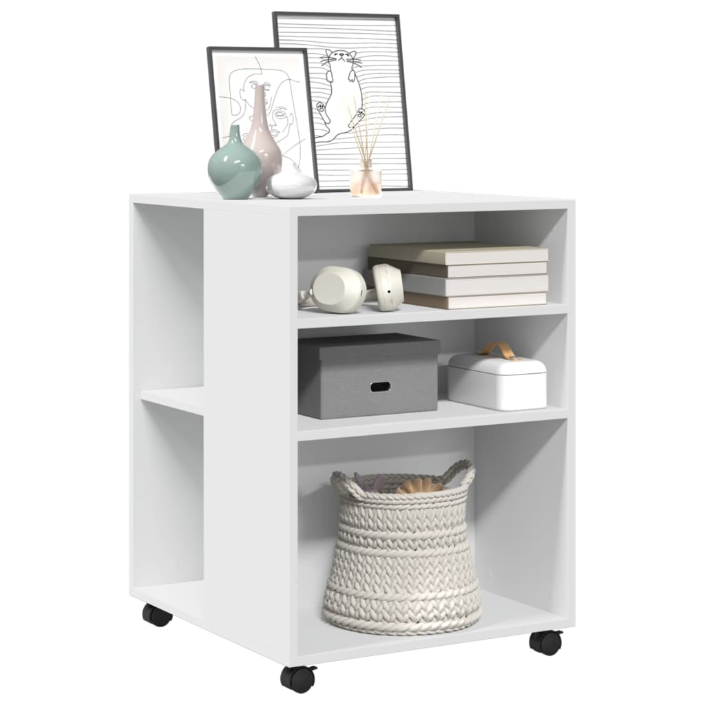 Mesa de apoio c/ rodas 55x60x78 cm derivados de madeira branco - Image 2