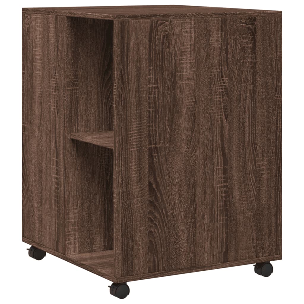 Mesa de apoio com rodas derivados de madeira carvalho castanho - Image 5