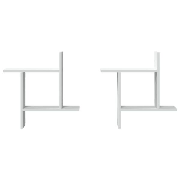 Prateleiras de parede 2 pcs 50x12x50cm derivados madeira branco - Image 3