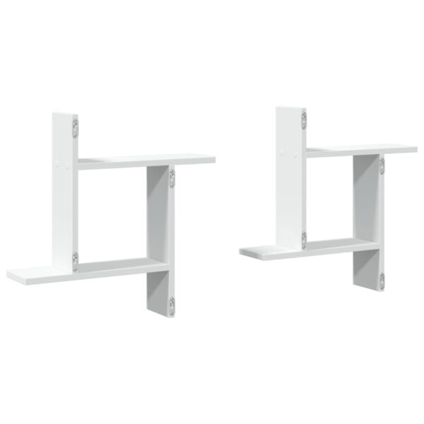 Prateleiras de parede 2 pcs 50x12x50cm derivados madeira branco - Image 5