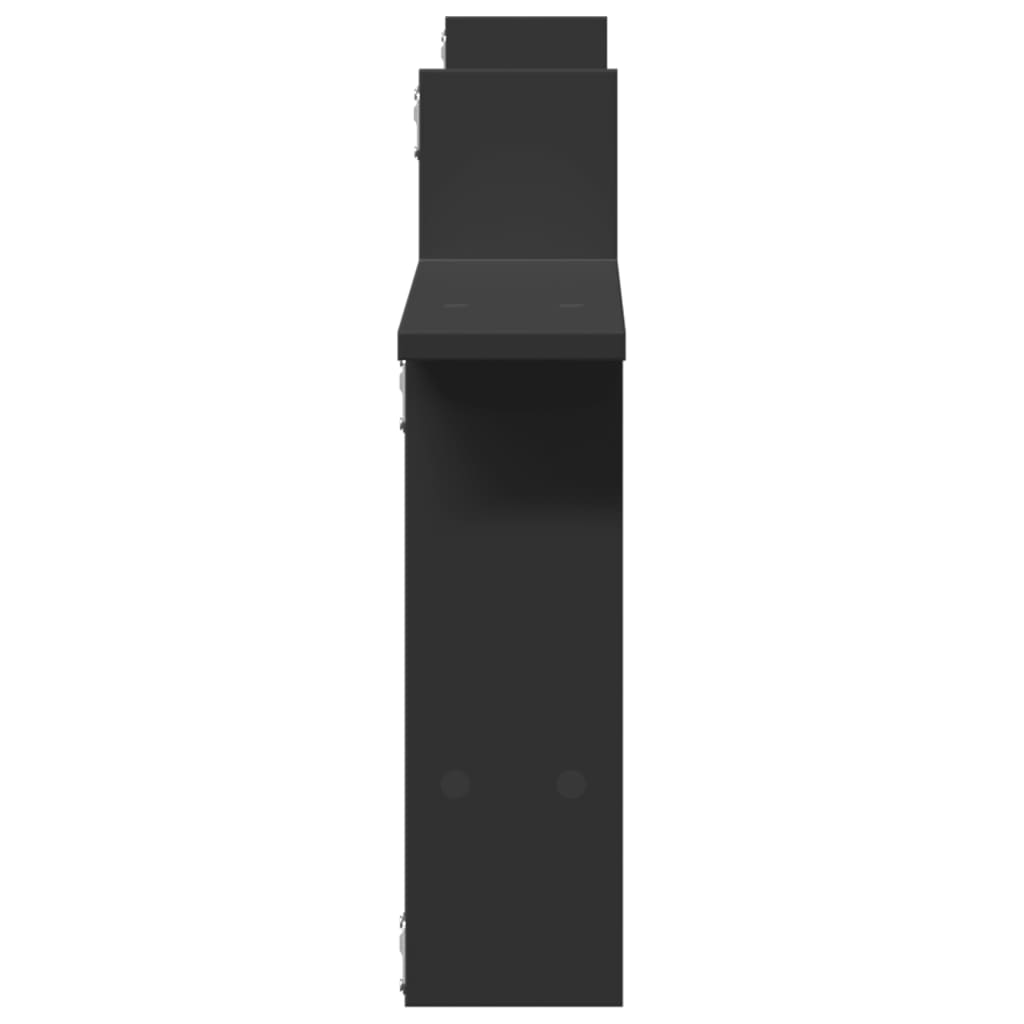 Prateleiras de parede 2 pcs 50x12x50 cm derivados madeira preto - Image 4