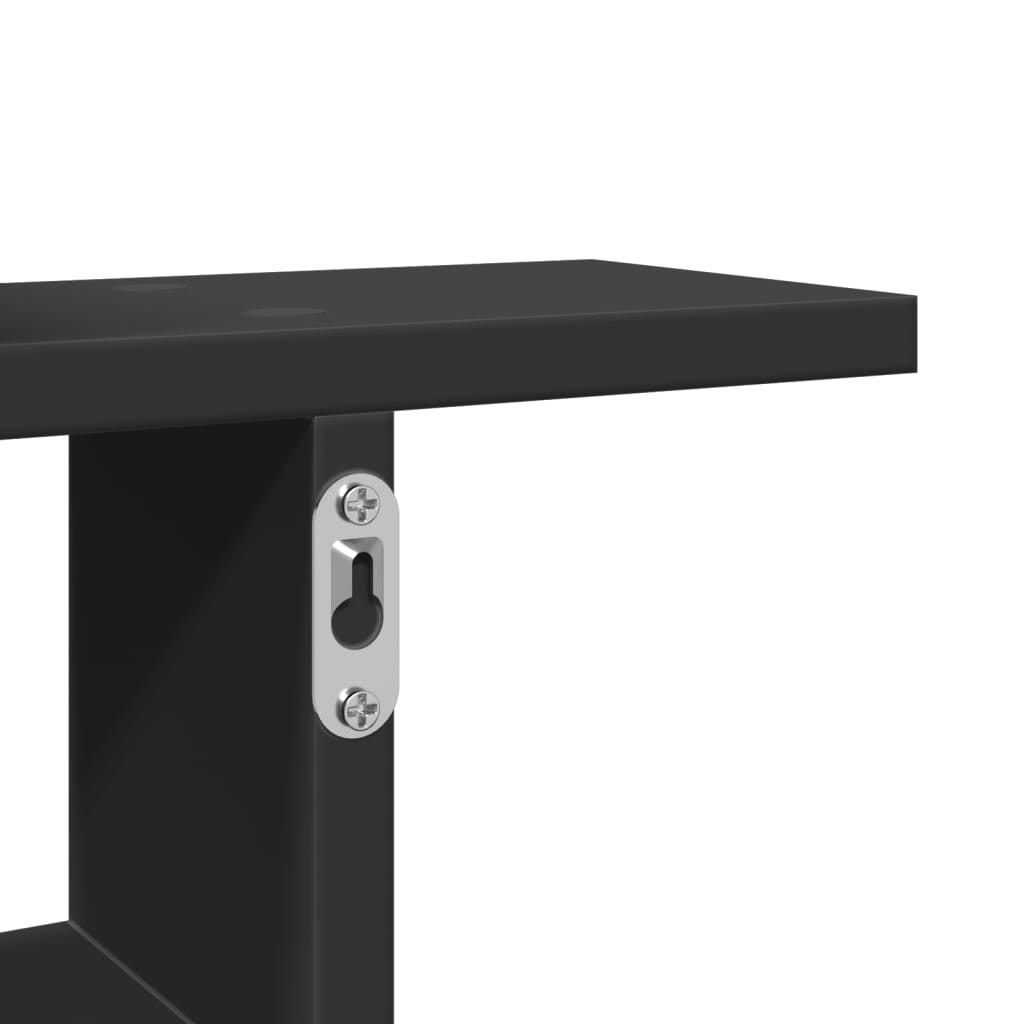 Prateleiras de parede 2 pcs 50x12x50 cm derivados madeira preto - Image 8