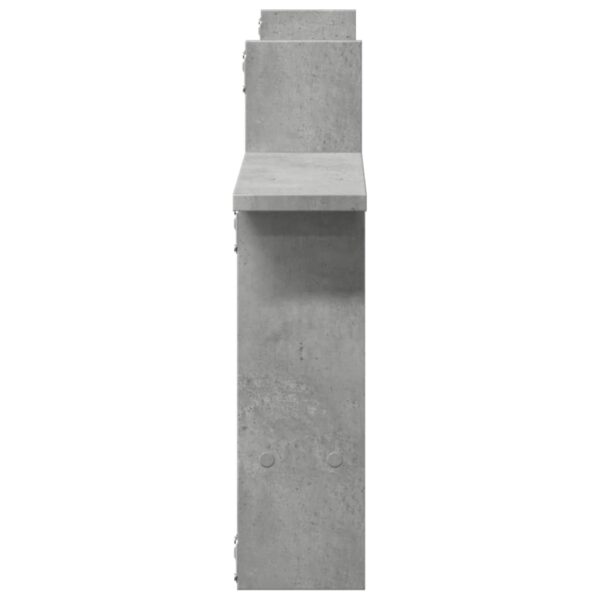 Prateleiras de parede 2 pcs derivados de madeira cinza cimento - Image 4
