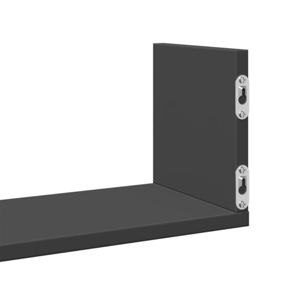 Prateleiras de parede 3 pcs 58x18x18 cm deriv. de madeira preto - Image 7