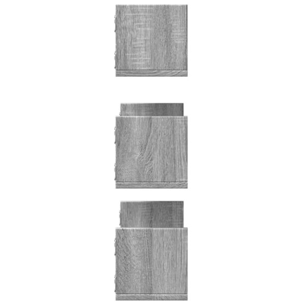 Prateleiras de parede 3 pcs derivados madeira cinzento sonoma - Image 4