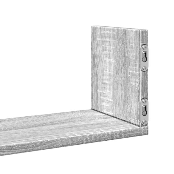Prateleiras de parede 3 pcs derivados madeira cinzento sonoma - Image 7