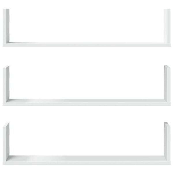 Prateleiras de parede 3 pcs 80x18x18cm derivados madeira branco - Image 3