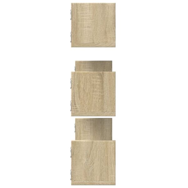 Prateleiras de parede 3 pcs derivados madeira carvalho sonoma - Image 4