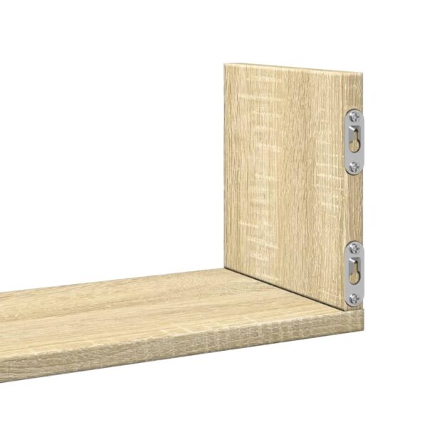 Prateleiras de parede 3 pcs derivados madeira carvalho sonoma - Image 7