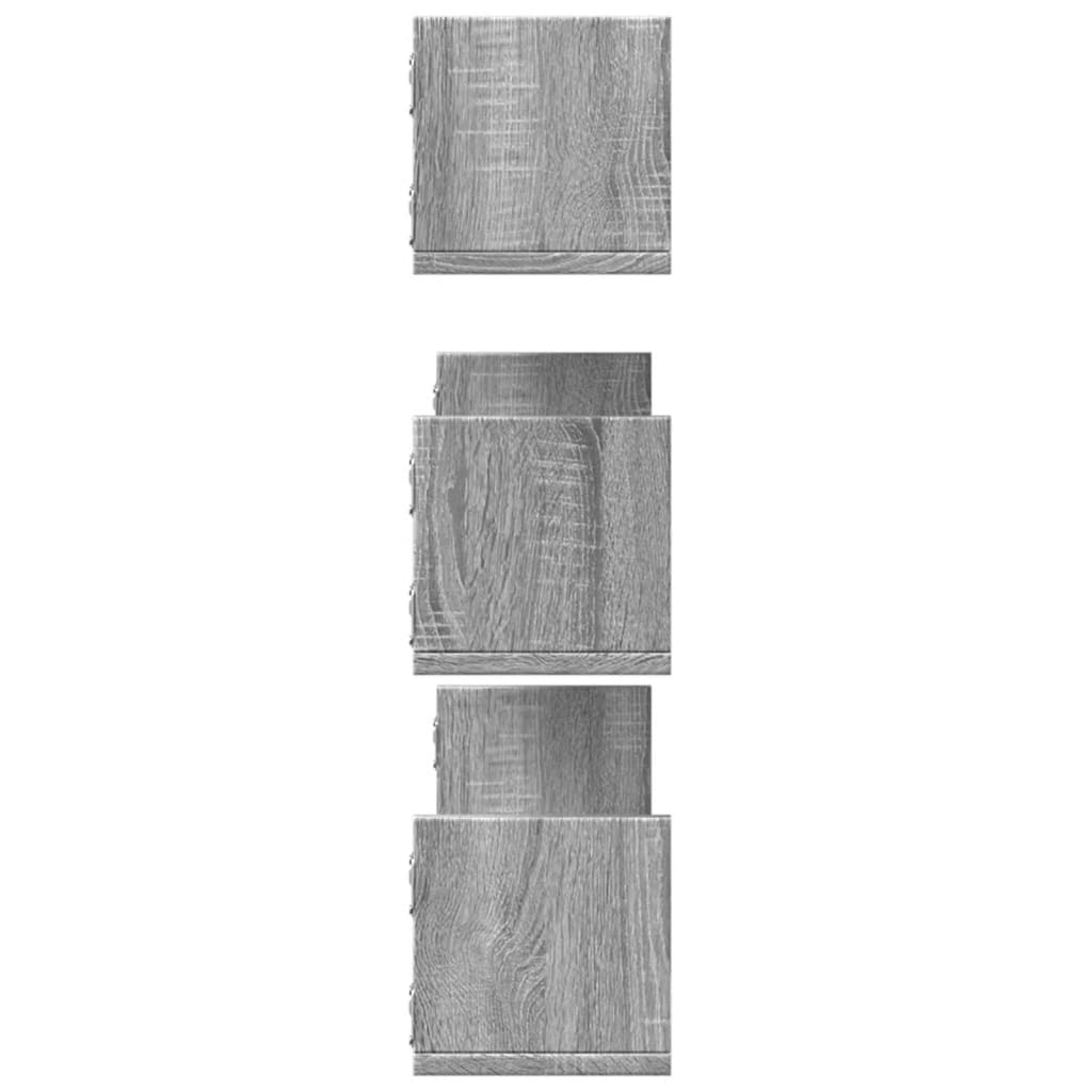 Prateleiras de parede 3 pcs derivados madeira cinzento sonoma - Image 4