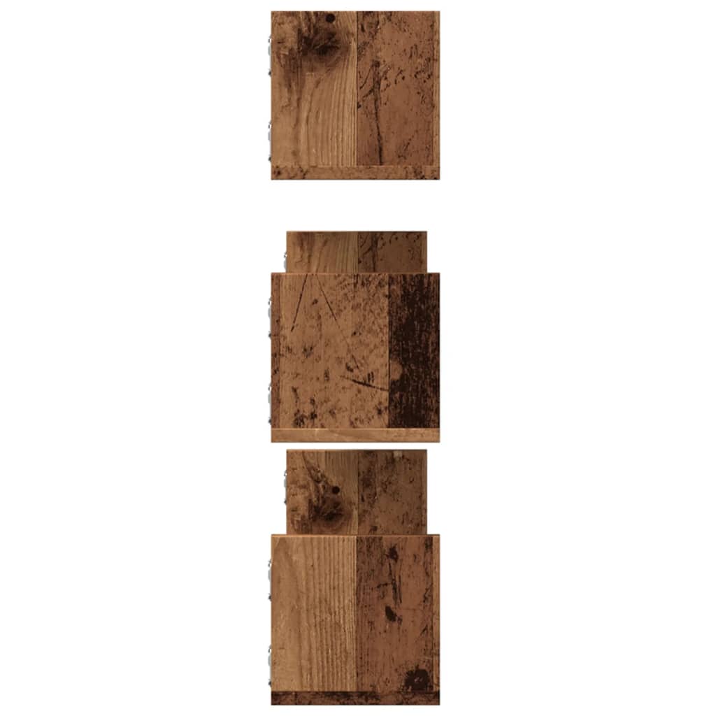 Prateleiras de parede 3 pcs derivados de madeira madeira velha - Image 4
