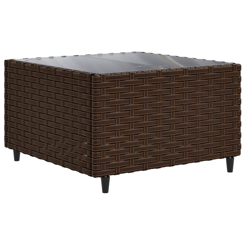 5 pcs conjunto lounge jardim c/ almofadões vime PE castanho - Image 4