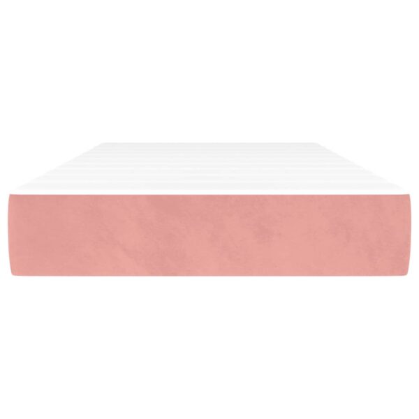 Colchão de molas ensacadas 100x210x20 cm veludo rosa - Image 2