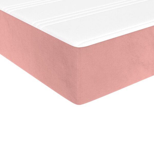 Colchão de molas ensacadas 100x210x20 cm veludo rosa - Image 4