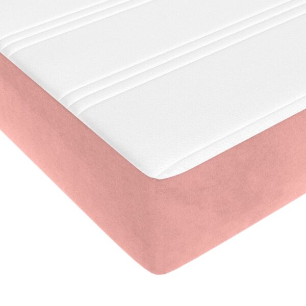 Colchão de molas ensacadas 140x210x20 cm veludo rosa - Image 4