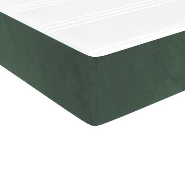 Colchão de molas ensacadas 90x220x20 cm veludo verde-escuro - Image 4