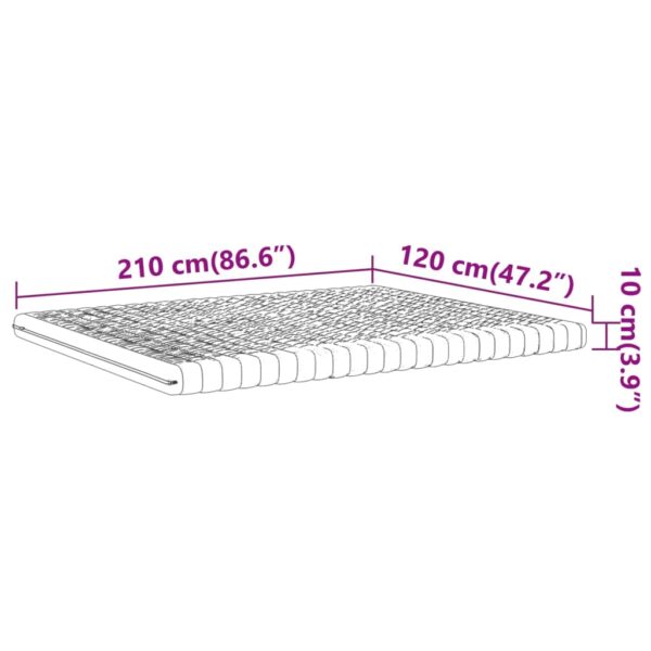 Colchão de espuma 120x210 cm 7 zonas dureza 20 ILD branco - Image 9
