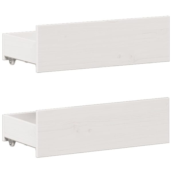 Cama sem colchão com cabeceira 200x200 cm pinho maciço branco - Image 7