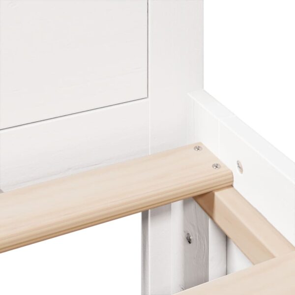 Cama sem colchão com cabeceira 200x200 cm pinho maciço branco - Image 10