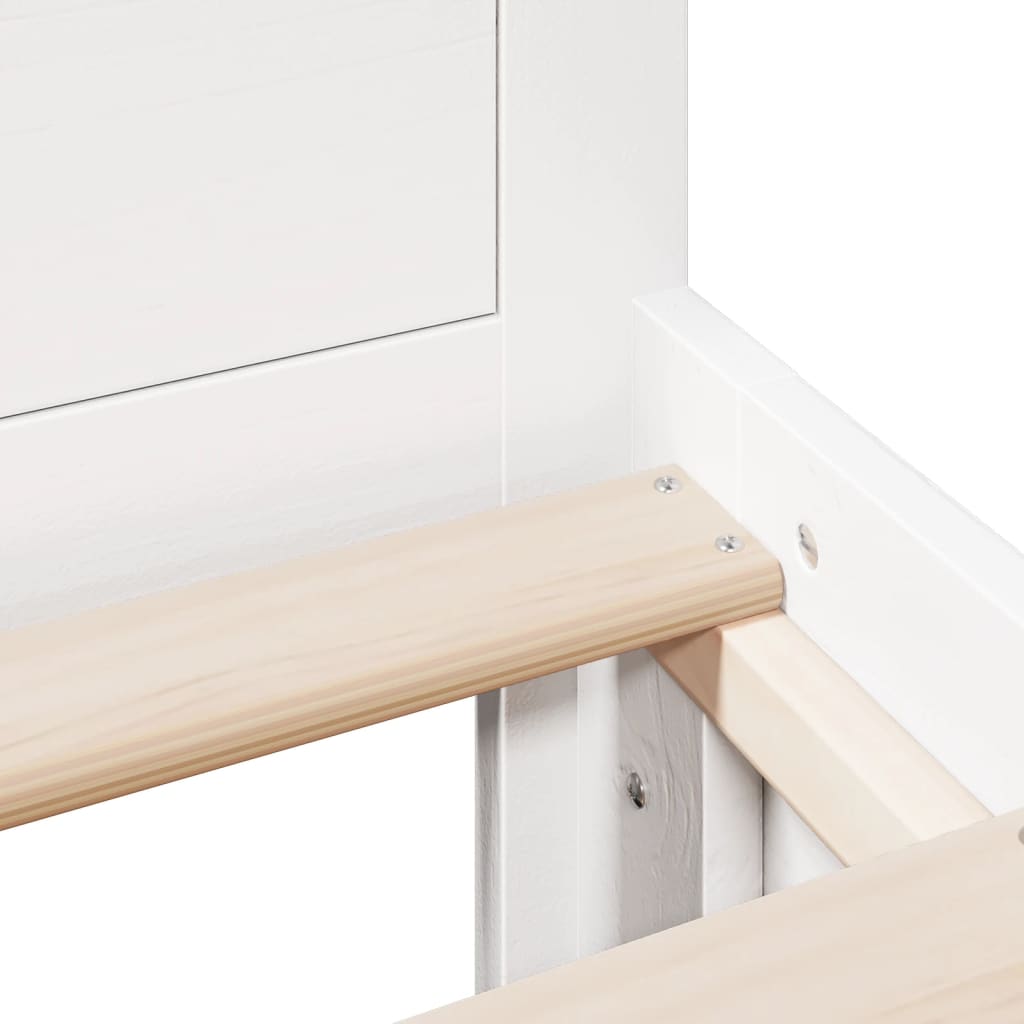 Cama sem colchão com cabeceira 160x200 cm pinho maciço branco - Image 10