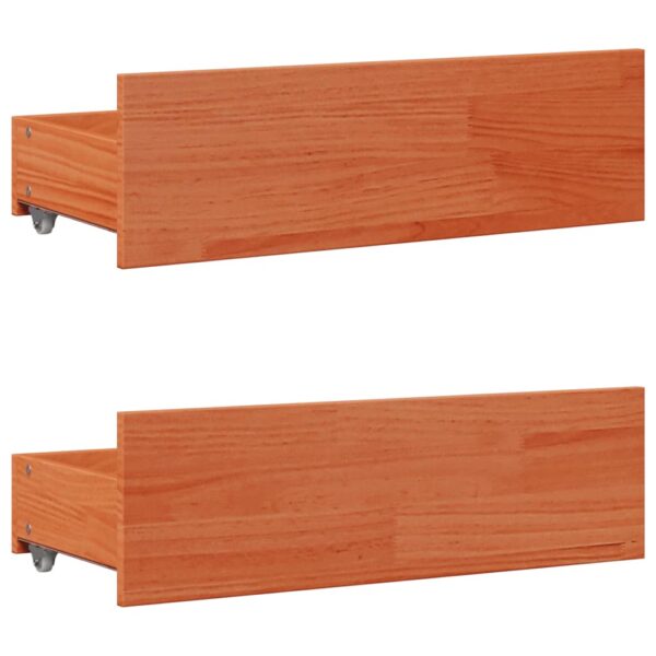 Cama sem colchão com gavetas madeira pinho maciça castanho-mel - Image 7
