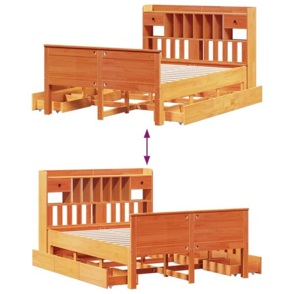 Cama com estante sem colchão 140x200 cm pinho maciço - Image 11