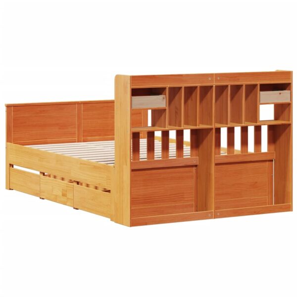 Cama com estante sem colchão 140x200 cm pinho maciço - Image 5