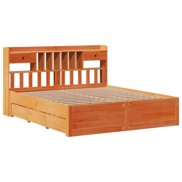 Cama com estante sem colchão 180x200 cm pinho maciço - Image 2