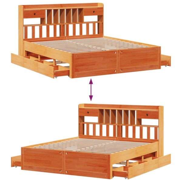 Cama com estante sem colchão 180x200 cm pinho maciço - Image 11