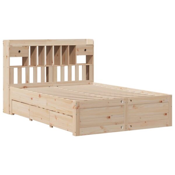 Cama com estante sem colchão 140x190 cm pinho maciço - Image 2