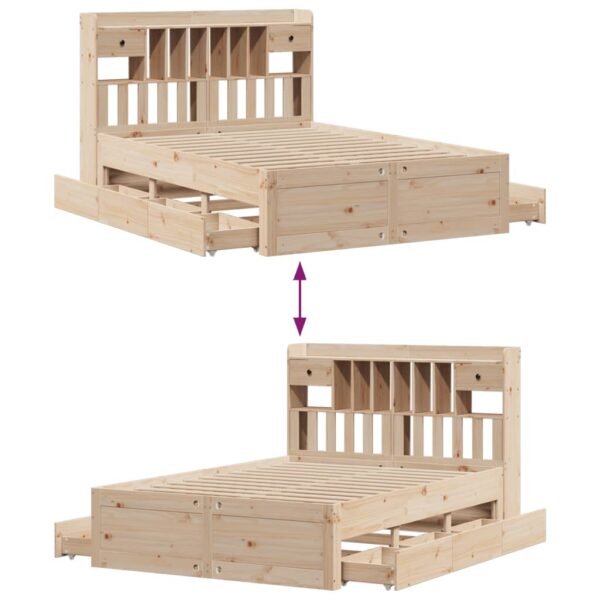 Cama com estante sem colchão 140x190 cm pinho maciço - Image 11