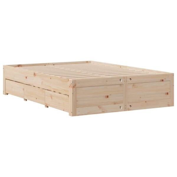 Cama com estante sem colchão 140x190 cm pinho maciço - Image 5