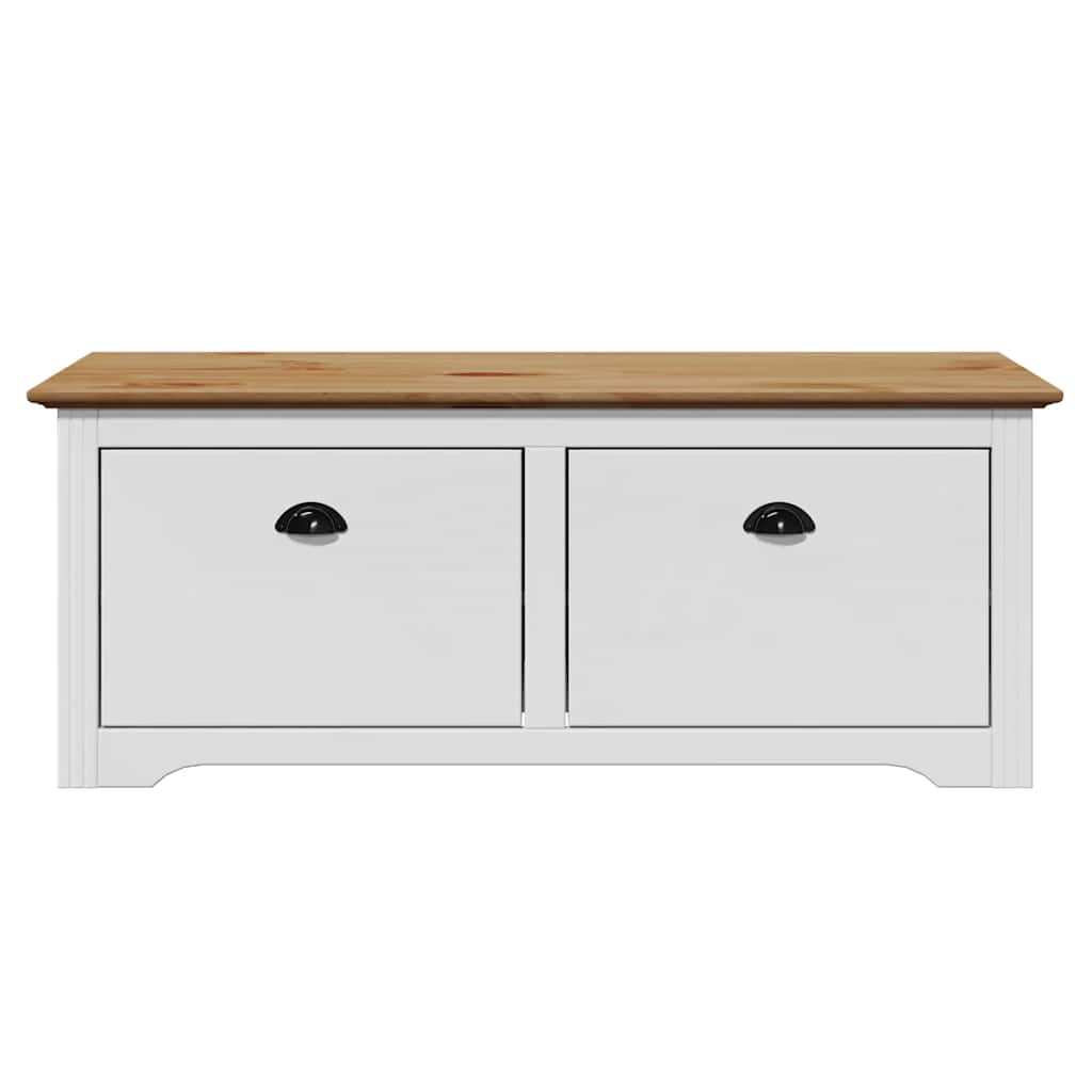 Banco de corredor BODO 114x40x45 cm branco e castanho - Image 3