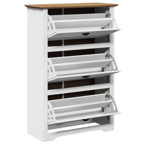 Sapateira BODO 80x35x118 cm branco e castanho - Image 4