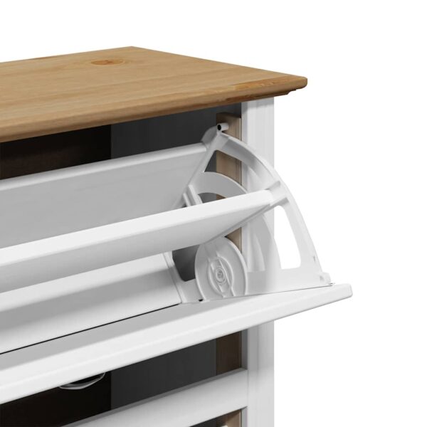Sapateira BODO 80x35x118 cm branco e castanho - Image 7