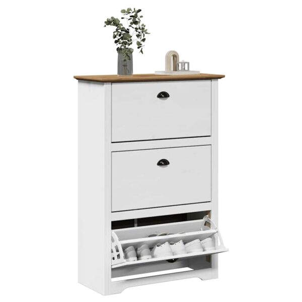 Sapateira BODO 80x35x118 cm branco e castanho