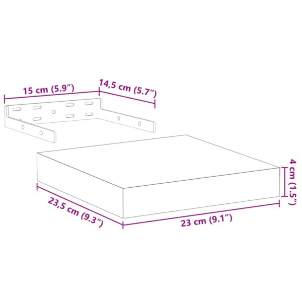 Prateleiras flutuantes 4 pcs 23x23,5x4 cm derivados de madeira - Image 8