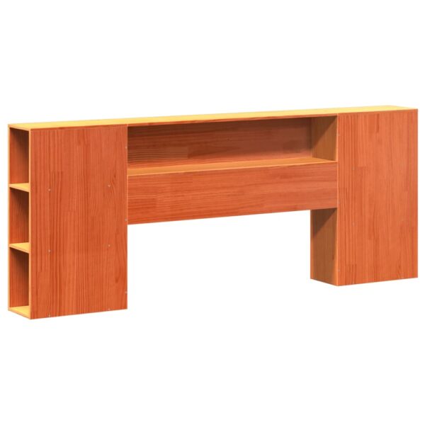 Cabeceira com arrumação 180 cm pinho maciço castanho-mel - Image 2