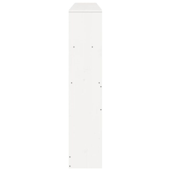 Cabeceira com arrumação 200 cm madeira de pinho maciça branco - Image 4